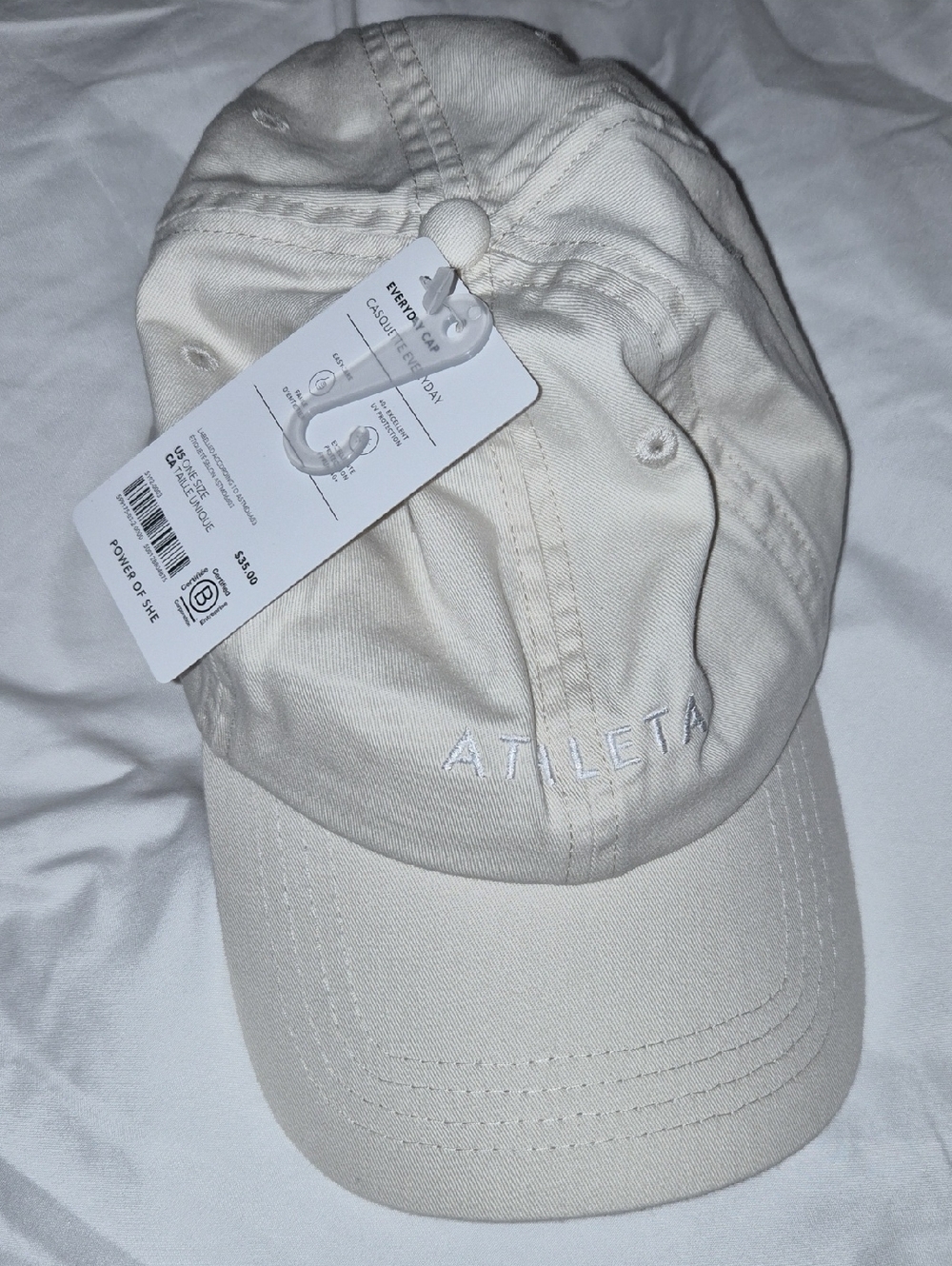 Athleta Cream Logo Hat NWT
